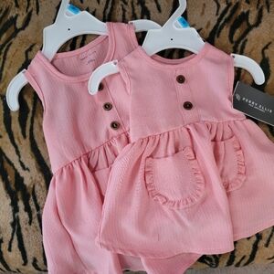 Pet Dress Dog Or Cat Peach W Buttons Xs Sm New!